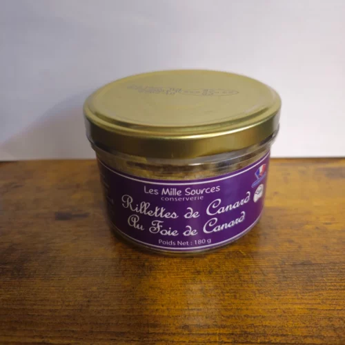 Rillettes de canard au foie de canard en bocal