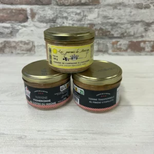Lot de 3 terrines – assortiment de spécialités artisanales du terroir