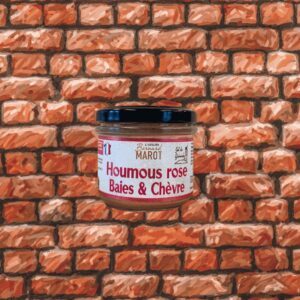 Houmous rose chèvre à la betterave, prêt à tartiner à l’apéritif.