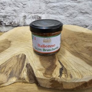 Tartinable italienne façon bruschetta aux tomates et olives vertes.